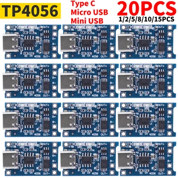 1-20 ШТУК Type-c/Micro /Mini USB 5V 1A 18650 TP4056 Модуль Зарядного Устройства Литиевой Батареи Зарядная Плата С Защитой Двойных Функций 1A
