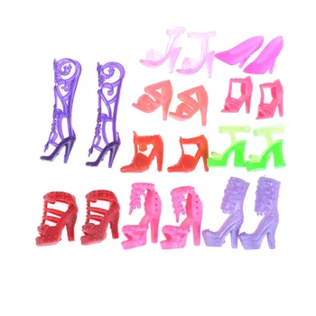 10 пар/комплект, смешанная модель, разноцветные Модные босоножки на каблуке, обувь для куклы 1/6 Бесплатная доставка