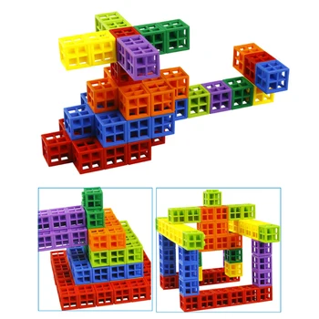 100 шт. Математические связующие кубики, детские развивающие строительные блоки, игрушки, обучающий детский сад для мальчика, подарок на день рождения для девочки