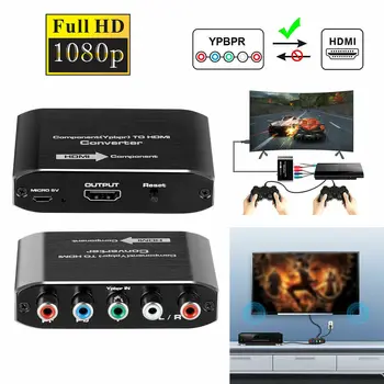 1080P Компонентный Конвертер HDMI YPbPr L/R RCA Стерео Аудио Конвертер HDMI Адаптер для HDTV PS2 PS3 HDVD Плеер Wii Xbox