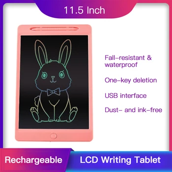 11,5-дюймовый перезаряжаемый ЖК-планшет для письма, планшет для рисования от руки, красочный экран с кнопкой блокировки стилуса для малышей