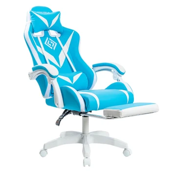 135 градусов Игровое кресло с RGB подсветкой Офисное кресло Bluetooth динамик Компьютерное кресло для геймеров Эргономичное поворотное 2-точечное массажное кресло