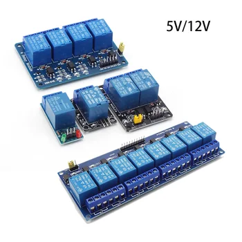 1ch 2ch 4ch 8ch Плата Модуля Реле Постоянного Тока 5V 12V С Модулем Релейного Выхода Оптрона Для Arduino 1 2 4 8-полосная Автоматизация ПЛК