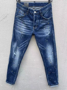 2023 Новые мужские модные брюки-карандаш с аэрозольной краской, джинсы C011#