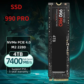 2023 Совершенно Новый Оригинальный SSD 990 PRO M2 2280 Nvme PCIe Gen 4.0X4 2 тб 4 тб Внутренний Твердотельный диск SSD HDD для ноутбука/PS5/ПК