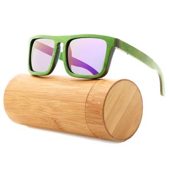 2023 Цветные солнцезащитные очки для скейтборда из дерева Мужские поляризованные Высококачественные Квадратные солнцезащитные очки из ламинированного дерева Мужские очки UV400