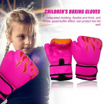 2шт Боксерских тренировочных боевых перчаток, Детские Дышащие Перчатки для Спарринга, Каратэ, Огненные Перчатки