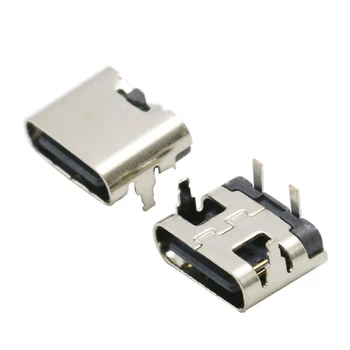30ШТ USB-разъем TYPE-C 3.1 2P четвероногий горизонтальный разъем Высокоточная зарядная розетка постоянного тока