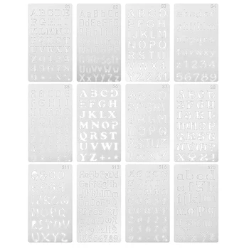 36 Шт Трафаретов с алфавитом, Многоразовые трафареты для рисования букв, пластиковые шаблоны для рисования в масштабе 
