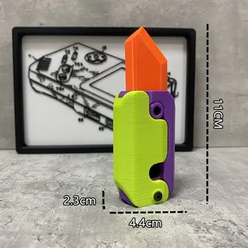 3D Морковный гравитационный нож Игрушки-непоседы Детская декомпрессионная нажимная карта Маленькая игрушка Пластик с 3D печатью Снимает стресс Морковный нож