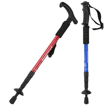 4-секционная телескопическая палка, которую легко складывать в сумку, походная палка для кемпинга, портативная походная палка для скандинавских пожилых людей