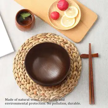 4 шт. Креативная и простая деревянная миска без дна Практичная миска для супа для ресторанов и отелей
