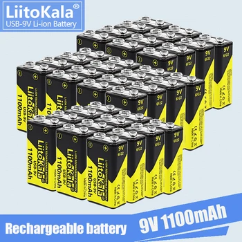 40ШТ LiitoKala 9V 1100mAh литий-ионная Аккумуляторная батарея type-C USB 9V li-ion для мультиметра, Микрофона, Игрушечного Пульта дистанционного Управления KTV, использования