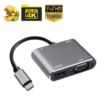 4K Type C-HDMI-совместимый адаптер USB C 3.0 VGA PD для док-станции-концентратора для Macbook Samsung S20 Dex для Huawei Xiaomi