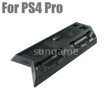4шт Вертикальная подставка, 2 контроллера, зарядное устройство, док-станция с вентилятором-охладителем для консоли Sony Playstation 4 PS4 Pro