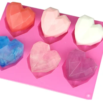 6-полостные 3D формы для выпечки мусса, мыла, кондитерских инструментов, торта, силиконовой формы для украшения сердца