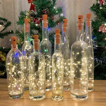 6ШТ светодиодных гирлянд из пробки для винной бутылки, гирлянда из винной бутылки, Сказочный свет, Гирлянды из медной проволоки, Рождественские Праздничные украшения