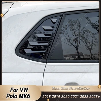 ABS Крышка шторки заднего стекла автомобиля для VW Polo MK6 2018-2023 + Глянцевые Черные Наклейки, Украшение жалюзи, Модифицированные Аксессуары