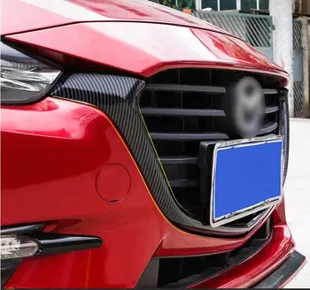 ABS Черный Автомобильный Передний Бампер Сетчатая Решетка Решетки в Полоску, Накладка для Mazda 3 M3 2017 2018 2019