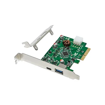 ASM3142 PCIE X4 USB3.1 TYPE-C + A Высокоскоростная карта расширения преобразования 10G PCIE ASM3142 USB3.1 Плата хост-контроллера