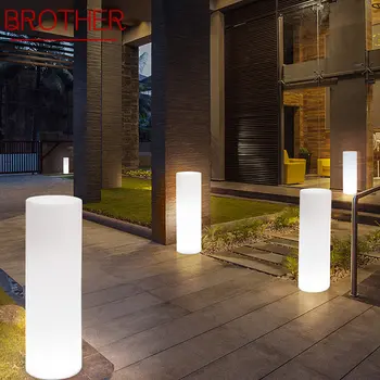 BROTHER Современный цилиндрический ландшафтный светильник Creative Outdoors светодиодный светильник для газона с дистанционным управлением Водонепроницаемый IP65 для сада отеля