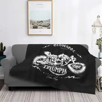 Caferacer Bonneville Мотоциклетная Винтажная Британская Футболка Супер Теплые Мягкие Одеяла, Брошенные На Диван /Кровать / Travel Cafe Racer Moto Gu