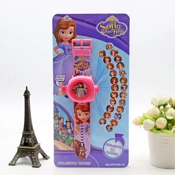 Disney Frozen Микки София 20 картинок детские мультяшные проекционные электронные часы подарки мальчикам и девочкам на день рождения детские часы