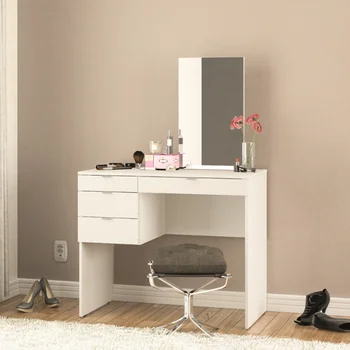 Ember Interiors Gianna Современный туалетный столик, окрашенный в белый цвет, для спальни, туалетный столик, мебель для спальни