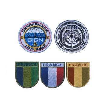 ewkft GIGN GIPN Нашивки с вышивкой Флага Франции Петля и крючок для одежды Шляпы Сумки