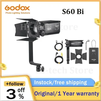 Godox S60 Bi с фокусировкой 60 Вт, светодиодный прожектор непрерывного регулируемого света с дверью сарая для профессиональной фотосъемки