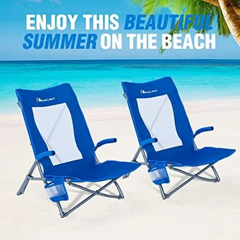 MOON LENCE 2 комплекта низкого пляжного шезлонга на лужайке, уличных походных стульев для взрослых, складных, портативных, удобных, с подлокотниками