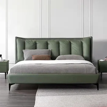 Nordic light роскошная тканевая Двуспальная кровать, технология простой современной главной спальни