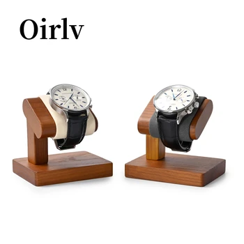 Oirlv Деревянный держатель для часов, органайзер для ювелирных изделий, подставка для дисплея браслета, кольца, серьги, дисплей для часов, Т-образная подставка для часов из массива дерева