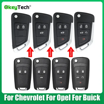 OkeyTech 2/3/4/5 Кнопок Модифицированный флип-чехол для автомобильных ключей для Chevrolet Lova/Aveo/Cruze Для Opel Astra Insignia/Mokka Для Buick