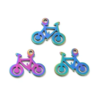 Pandahall 20шт Велосипедные подвески из нержавеющей стали Радужного цвета Велосипедные подвески Для ожерелья, браслета, подарка для изготовления ювелирных изделий