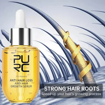PURC Быстрый рост волос для мужчин и женщин Масло для волос Ginger Grow Против выпадения волос Сыворотки для ухода за кожей головы Красота и здоровье 2023