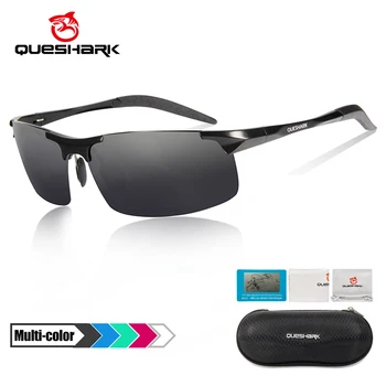 QUESHARK, Мужчины, Женщины, Алюминиево-магниевые HD Поляризованные Велосипедные Солнцезащитные очки, Сверхлегкие Модные Очки с покрытием, Велосипедные Очки