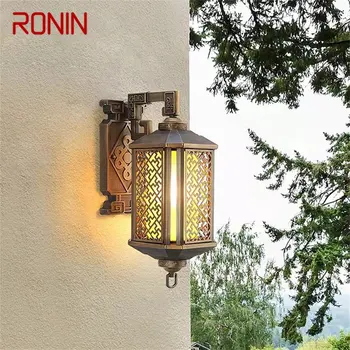 RONIN Наружный бронзовый светильник светодиодные настенные светильники бра Классические водонепроницаемые Ретро для украшения домашнего балкона