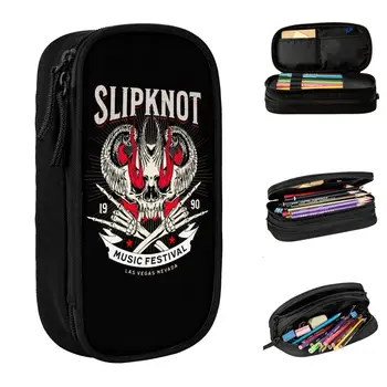 S-Slipknots Тяжелый пенал с черепом, милые сумки для ручек, пенал для школьных подарков для девочек и мальчиков большой емкости, пенал для школьных подарков для студентов