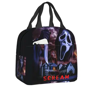 Scream Ghost Killer Портативный Ланч-бокс для женщин, водонепроницаемый Термохолодильник для фильмов ужасов на Хэллоуин, сумка для ланча с пищевой изоляцией