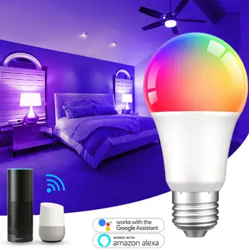 TUYA WiFi Smart LED Blub Light RGBCW лампа с регулируемой яркостью Работает с Alexa Google Home 220V 110V светодиодные лампы накаливания
