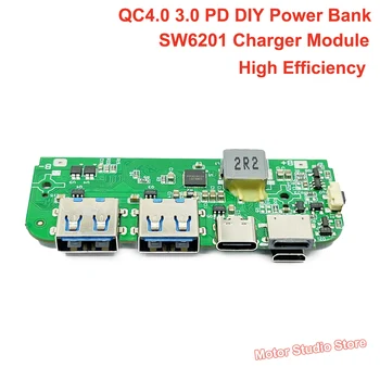 USB Type-C QC 4,0 3,0 PD SW6201 Плата быстрой Зарядки 5 В-12 В Модуль Быстрого Зарядного Устройства для Литий-ионной Батареи 18650 DIY Power bank