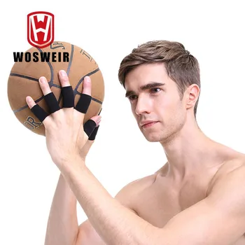 WOSWEIR 10 ШТ Рукава для пальцев Эластичный Баскетбольный Упор Для пальцев Защитный Кожух Эластичный Волейбольный зал Оборудование для фитнеса