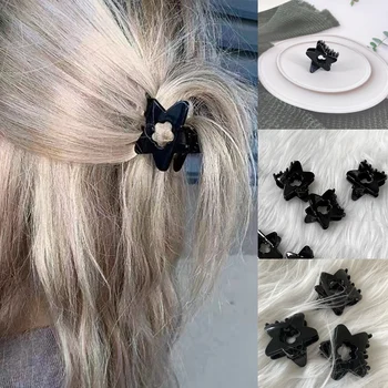 Y2K Black Star Зажимной зажим Модный Сладкий Черный Полый Звездный Цветок Пикантная Девушка Панк Акула Волосы Коготь Шпильки для волос Заколки