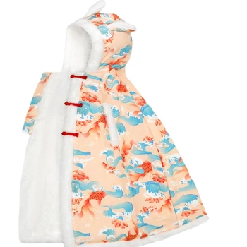 Yy, детская накидка, осенне-зимняя ветровка для прогулок, ветрозащитное пальто для девочек, утолщенное детское одеяло