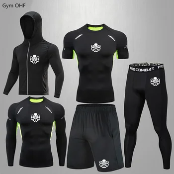 Z Y компрессионный костюм, спортивный костюм, для бега, фитнеса, упражнений, борьбы, боксерская футболка, мужская одежда