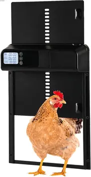 Автоматический открыватель двери курятника ATUBAN-автоматическая дверца для цыплят с большим ЖК-дисплеем, открывалка для курятника против защемления с таймером