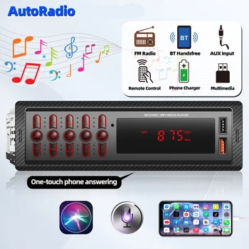 Автомобильный MP3-плеер, автомагнитола 12V, цифровое радио Bluetooth, USB-зарядка, Громкая связь, Дистанционное управление, светодиодная подсветка, FM-радио