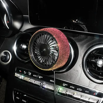 Автомобильный Мини-Вентилятор С Выходом Воздуха USB-Вентилятор Diamond Auto Air Conditioner Вентилятор Cooler Bling Автомобильные Аксессуары для Интерьера для Девочек Автомобильный Вентилятор