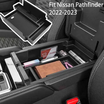 Автомобильный Органайзер для Nissan Pathfinder 2022 2023 Подлокотник Центральной консоли Ящик для хранения Держатель Лоток Аксессуары